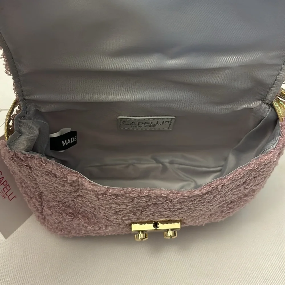 Capelli of New York Faux Fur Crossbody Purple